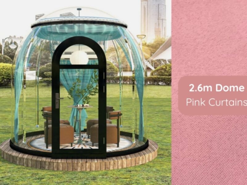 2.6m Garden Dome Pink Curtains