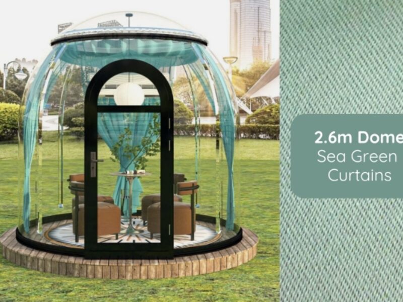 2.6m Garden Dome Sea Green Curtains