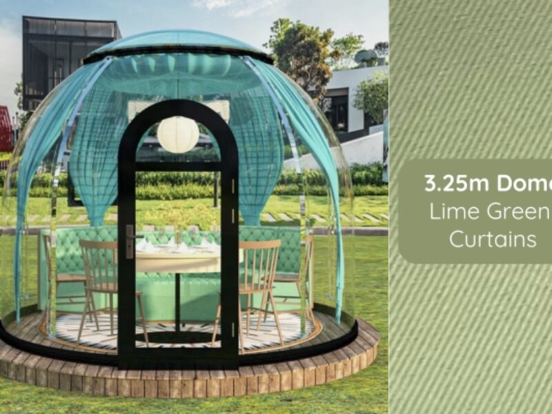 3.25m Garden Dome Lime Green Curtains