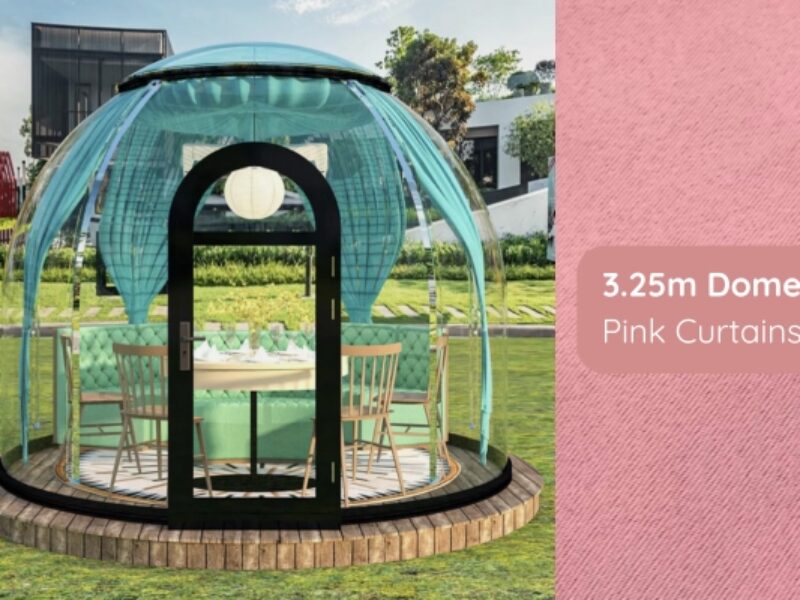 3.25m Garden Dome Pink Curtains