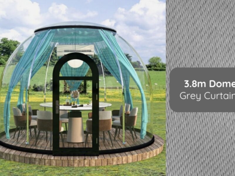 3.8m Garden Dome Grey Curtains
