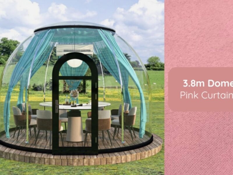 3.8m Garden Dome Pink Curtains