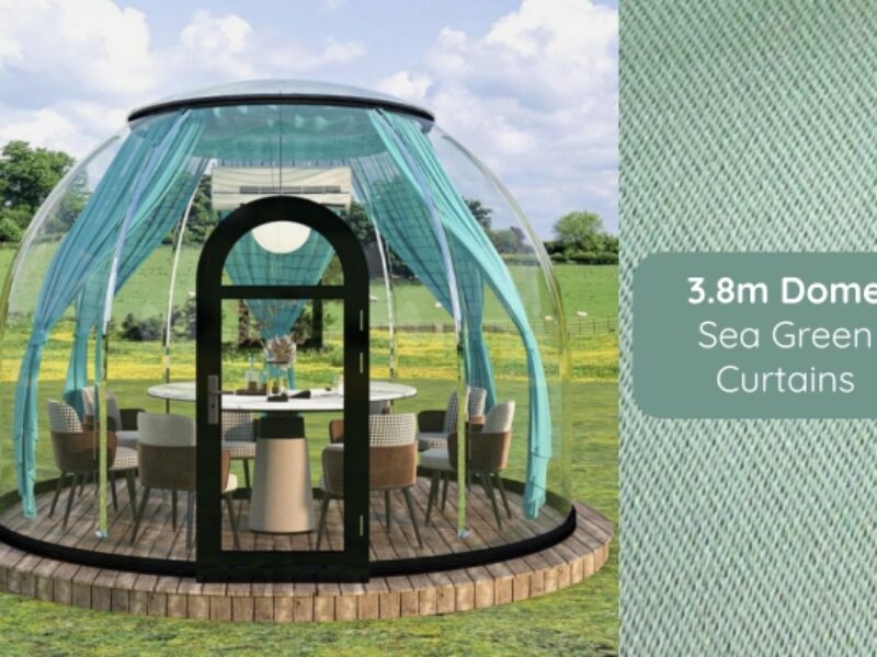 3.8m Garden Dome Sea Green Curtains