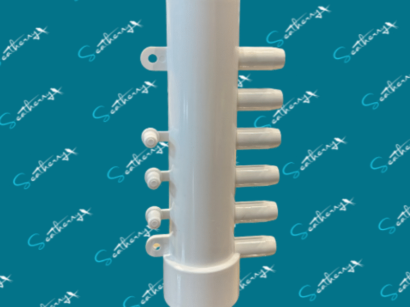 Air Manifold 1 socket spigot with 6 smooth barbs