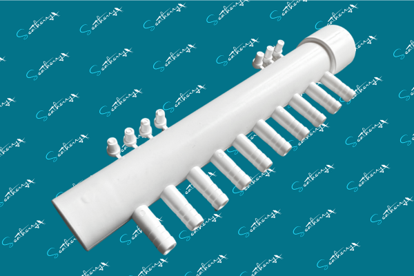 Air Manifold 1_ SS X 10 3_8_ Barbed Outlets