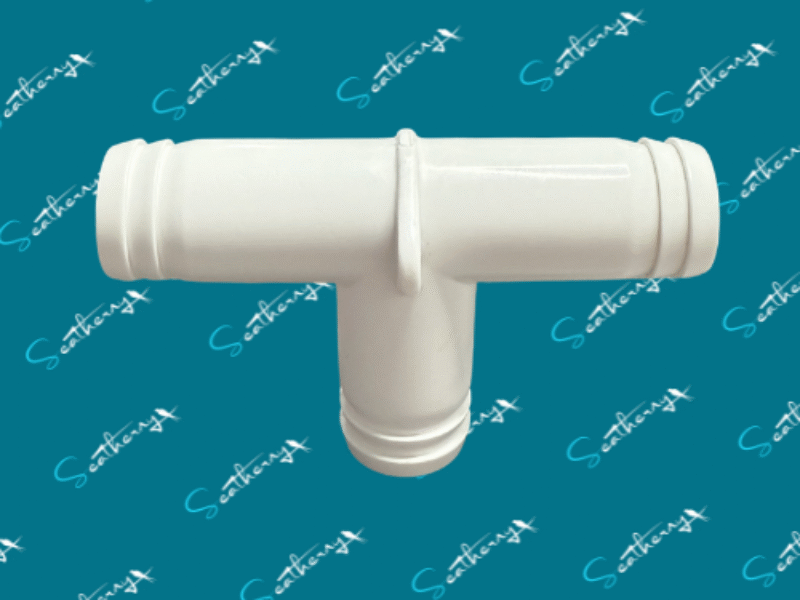 Barbed Equal Tee 34 White PVC