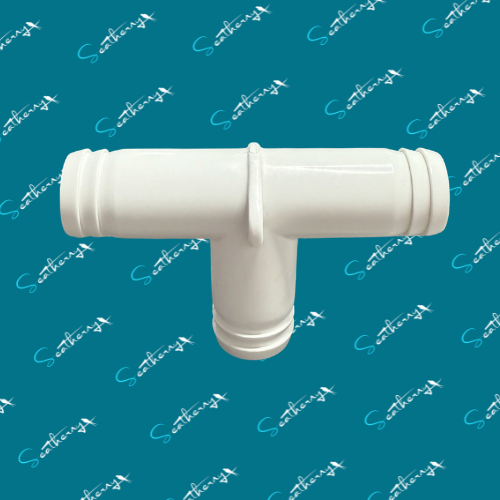 Barbed Equal Tee 34 White PVC