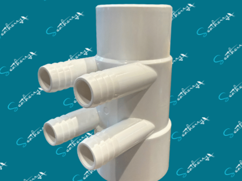 Manifold 2 Socket x Spigot with 4 x 34 Barbs
