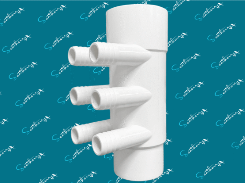 Water Manifold 2_ Socket x Spigot with 6 x 3_4_ Barbs (4)